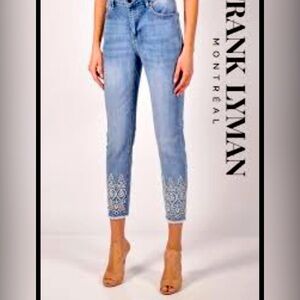 Frank Lyman collection. Blue Jean with beautiful detail at the ankle